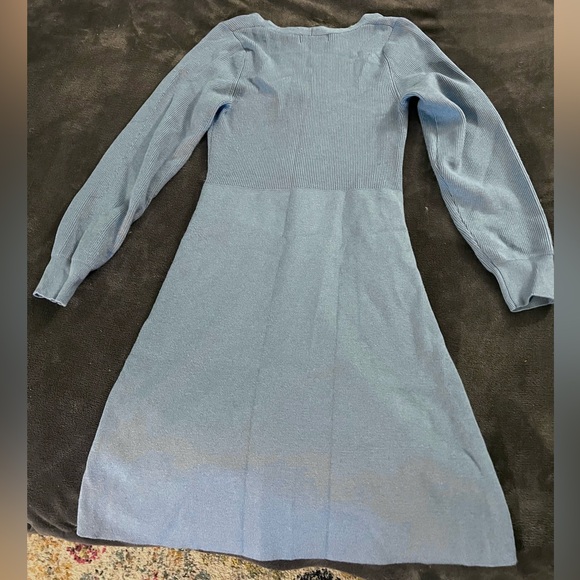 Baby blue long sleeve sweater dress - Picture 2 of 3